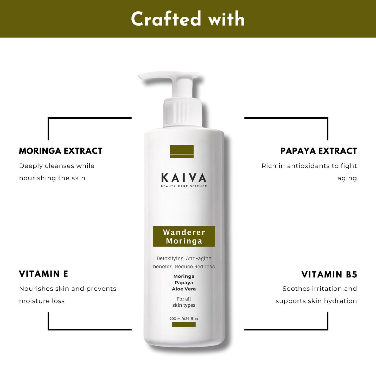 PureGlow Moringa Face Wash | Sulfate & Paraben Free | 200 ml