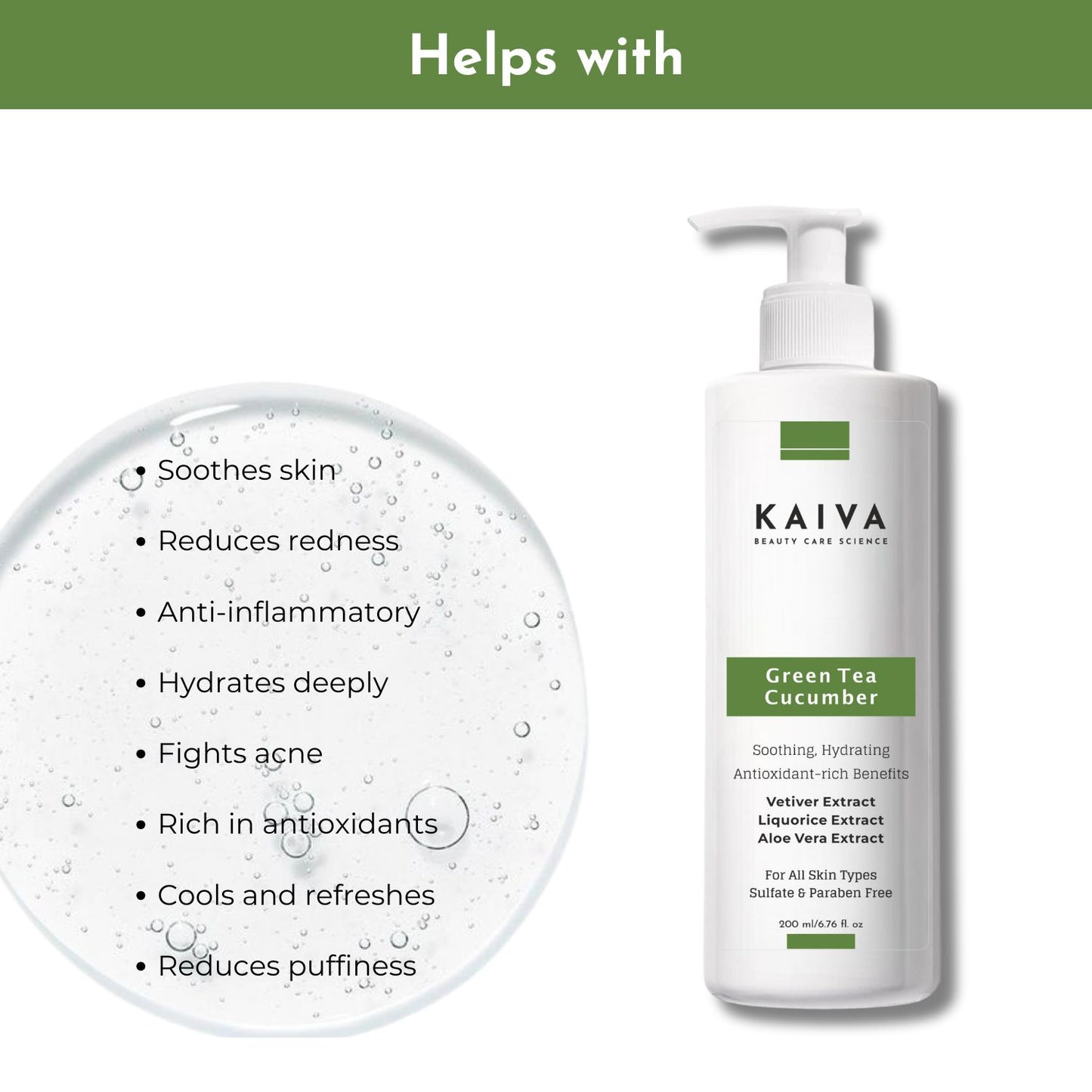 Green Tea & Cucumber Face Wash | Sulfate & Paraben Free | 200 ml