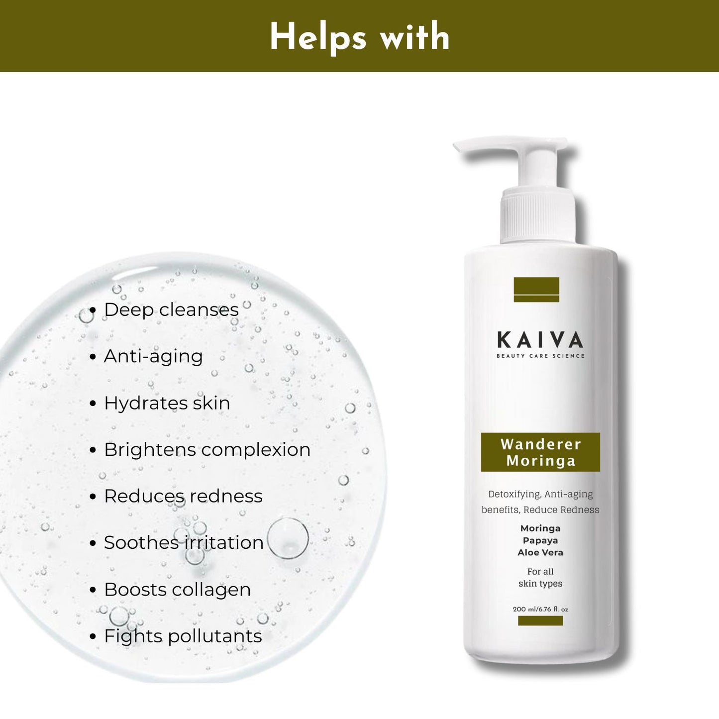 PureGlow Moringa Face Wash | Sulfate & Paraben Free | 200 ml