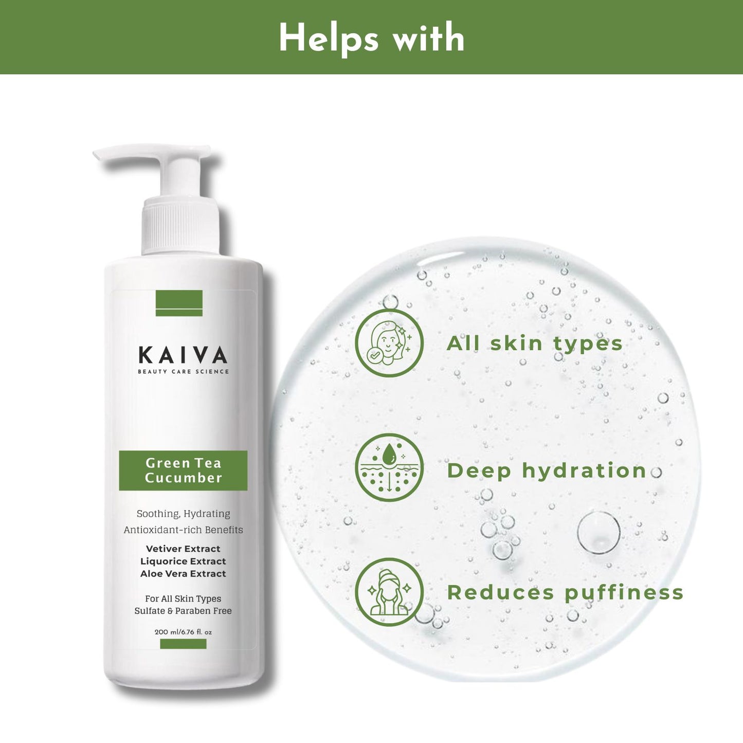 Green Tea & Cucumber Face Wash | Sulfate & Paraben Free | 200 ml