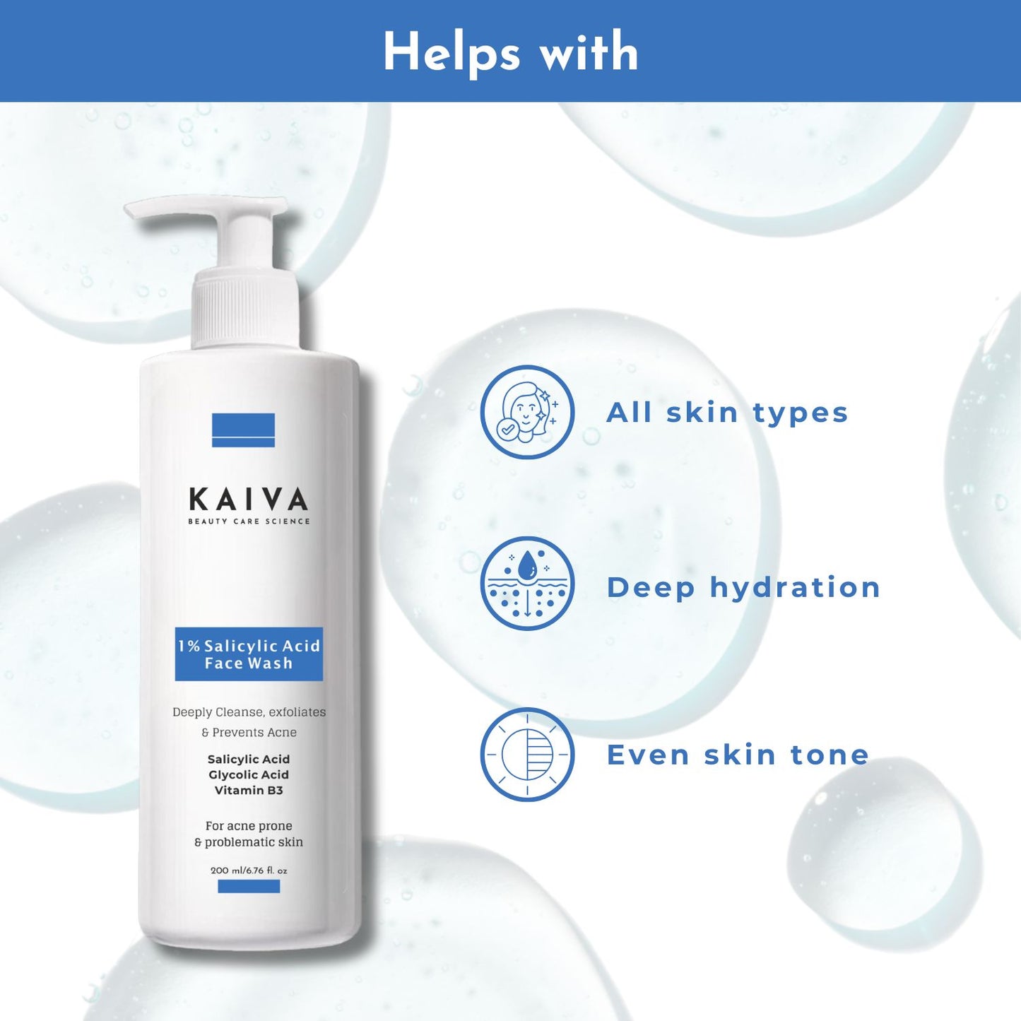 Salicylic Acid Face Wash with Glycolic Acid, Niacinamide - 200ml