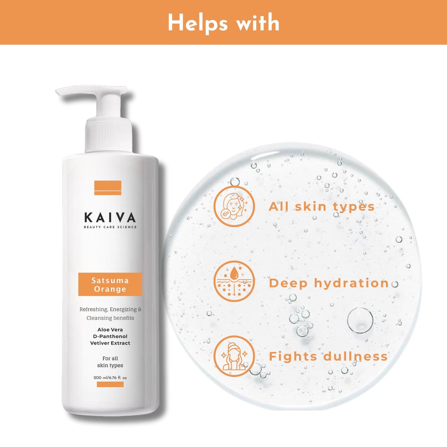 Satsuma Orange Face Wash – For Women & Men | Sulphates & Paraben Free | 200 ml