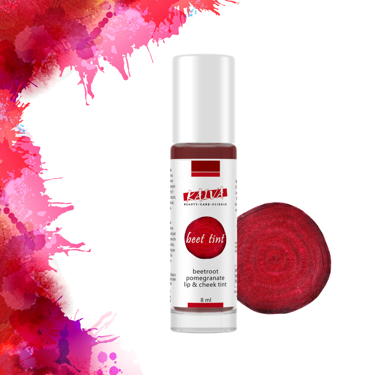 KAIVA Beetroot Roll-on Tint, Water Based Cheeks Tint