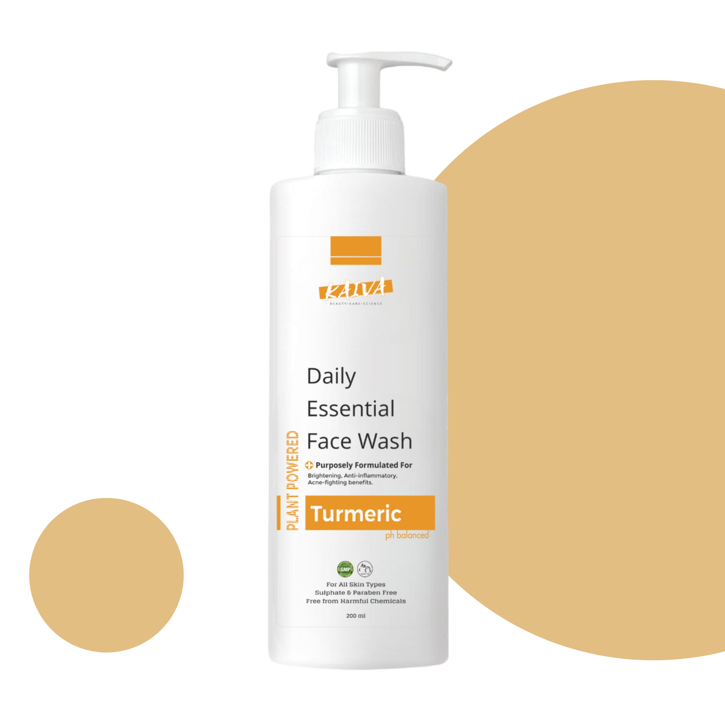 GoldenGlow Turmeric Face Wash – Natural Skincare  – For Women & Men | Sulphates & Paraben Free – 200 ml