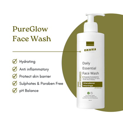 PureGlow Moringa Face Wash – For Women & Men | Sulphates & Paraben Free – 200 ml