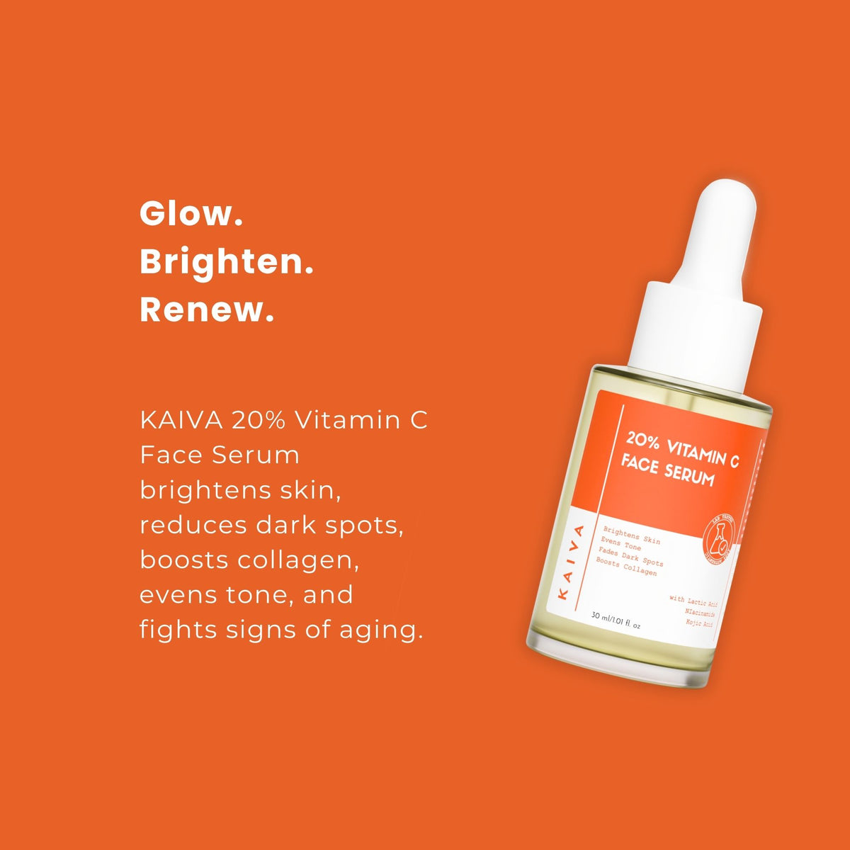 KAIVA 10% Vitamin C Face Wash & 20% Vitamin C Face Serum Combo