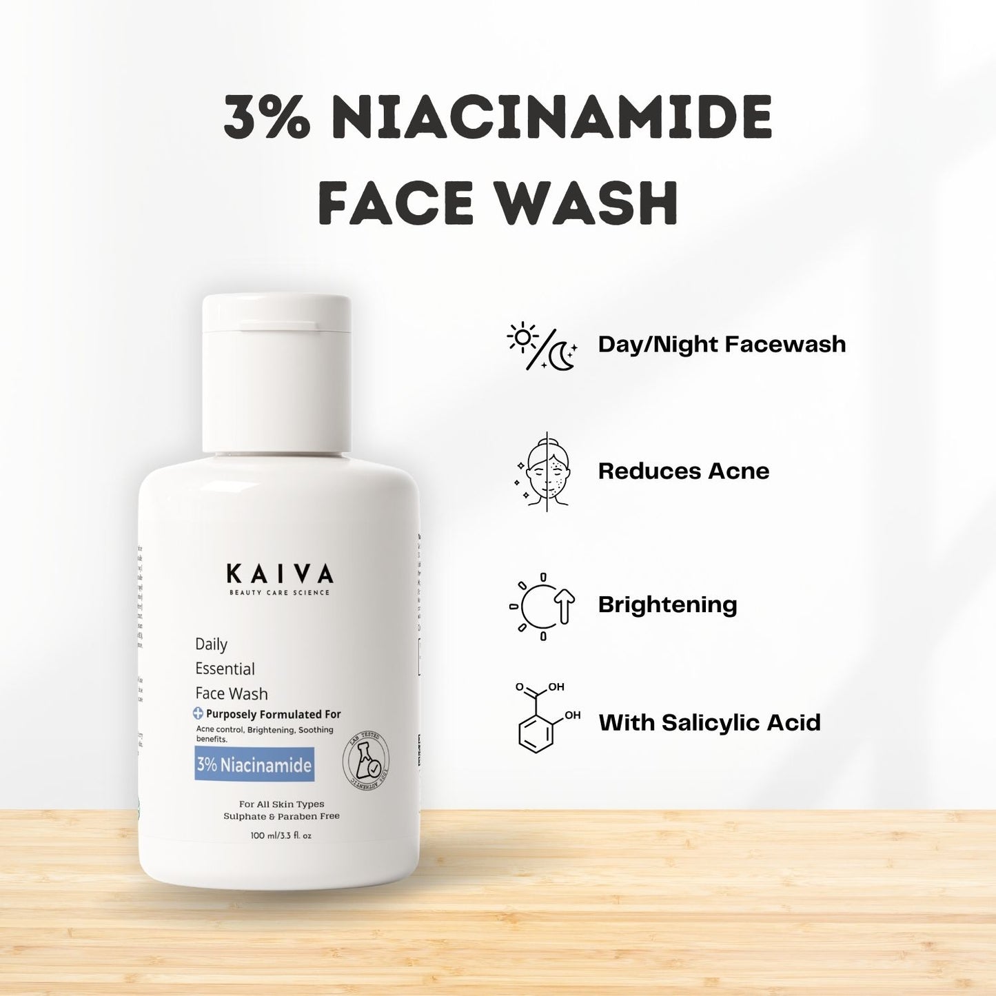 3% Niacinamide Face Wash | Sulfate & Paraben Free – 100 ml