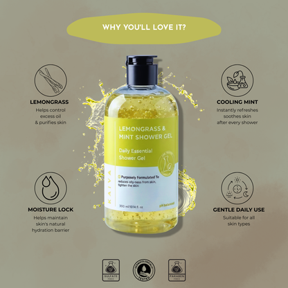 Lemongrass & Mint Shower Gel | Sulfate & Paraben Free
