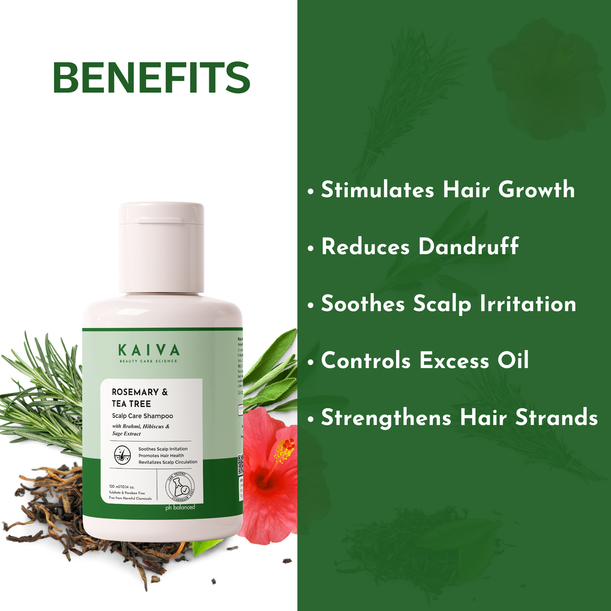 Rosemary  & Tea Tree Scalp Care  Hair Shampoo| Sulfate & Paraben Free – 100 ml