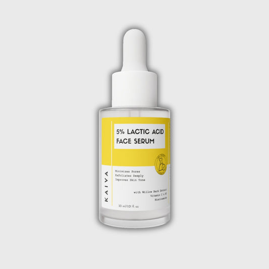 5% Lactic Acid Face Serum | AHA Exfoliant with Hyaluronic Acid | 30 ml