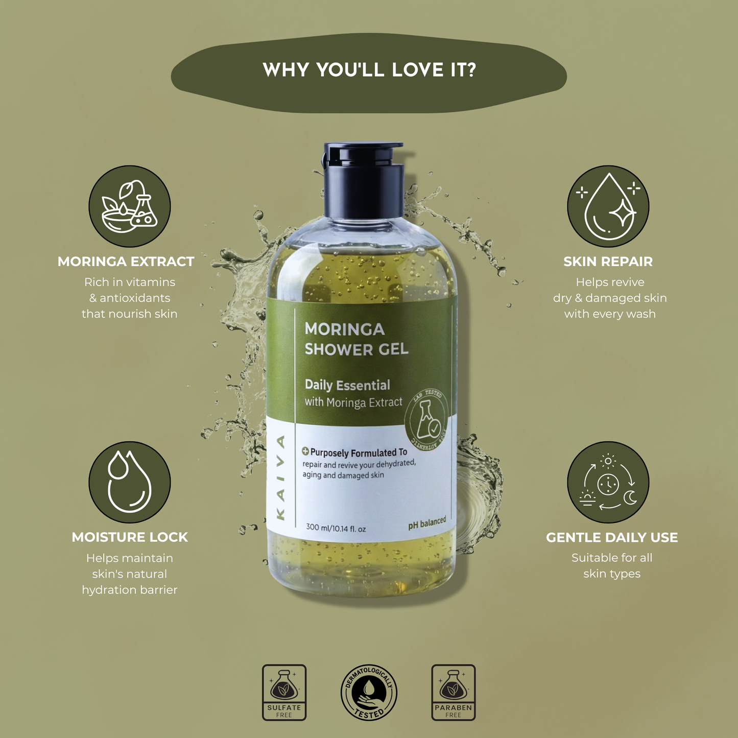 Wanderer Moringa Shower Gel | Sulfate & Paraben Free