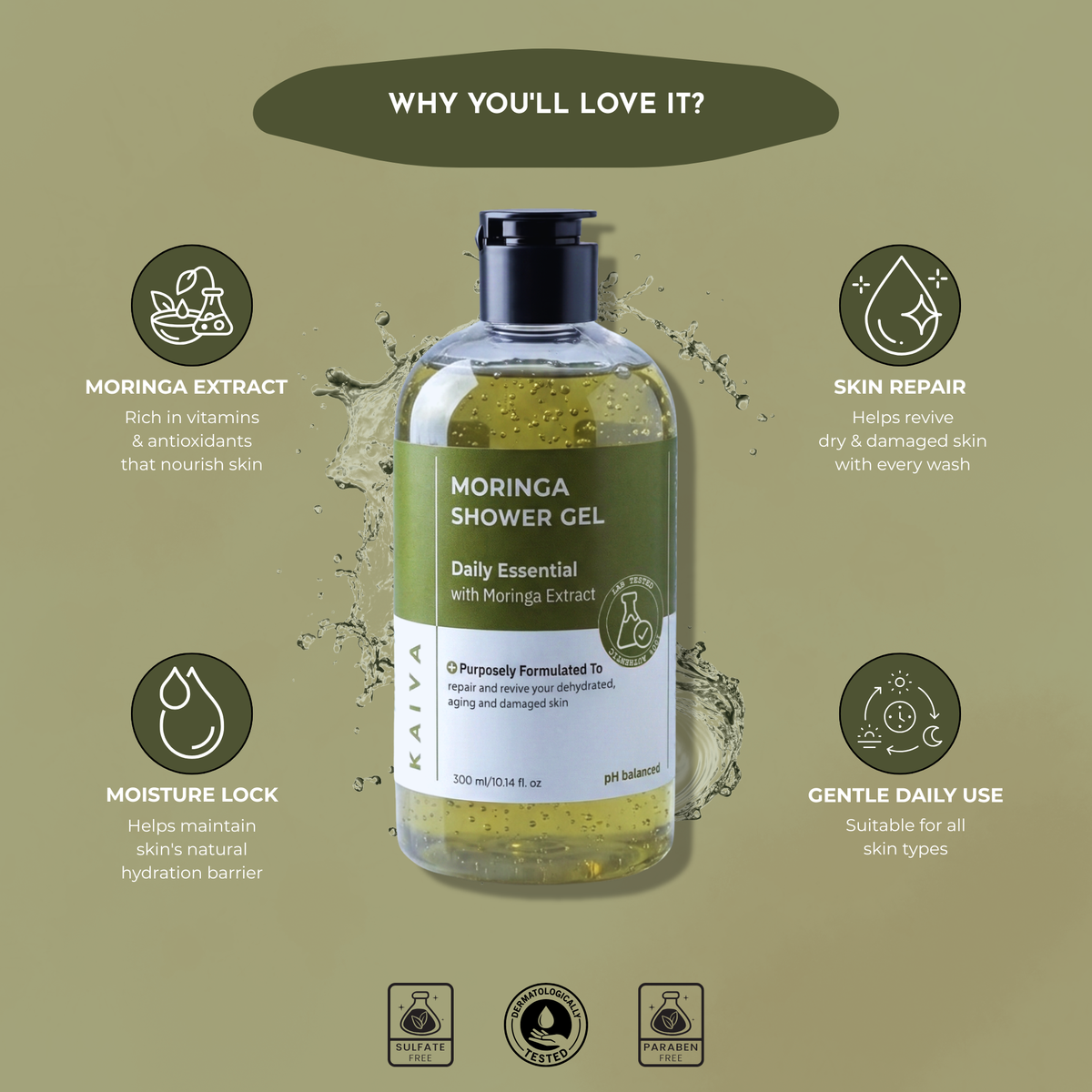 Wanderer Moringa Shower Gel | Sulfate & Paraben Free