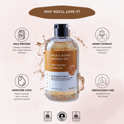 Milk & Honey Shower Gel | Moisturizing Body Wash For Sensitive To Dry Skin