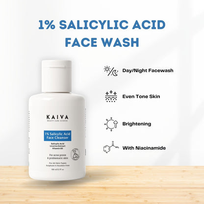 Salicylic Acid Face Wash with Glycolic Acid, Niacinamide - 100ml