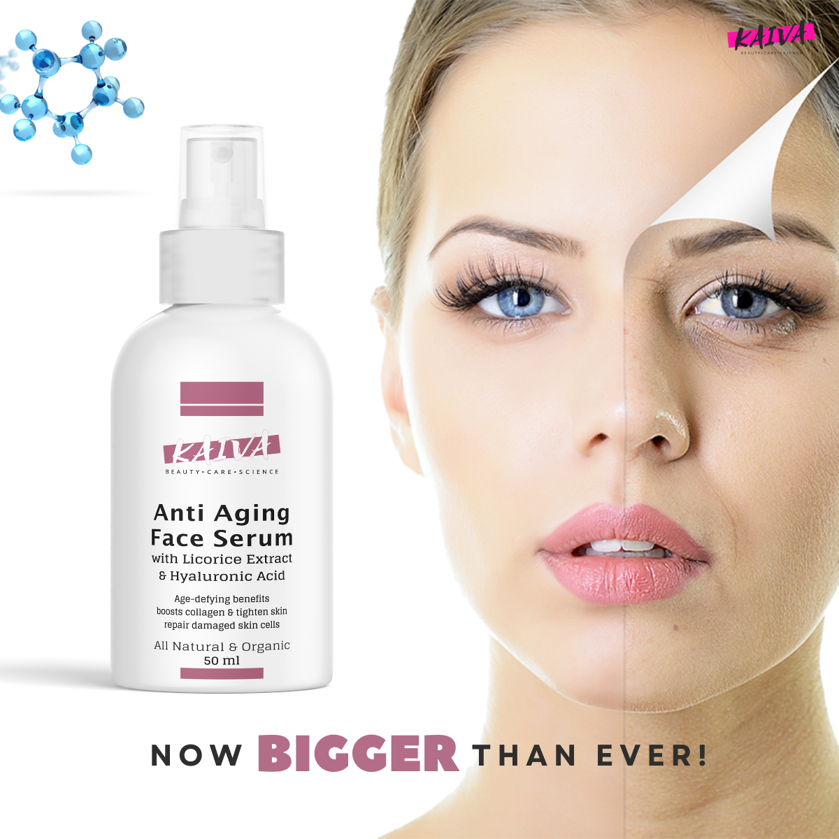 Anti-Aging Serum, Natural and Organic | Reduce Fine Lines and Wrinkles - 50 ml