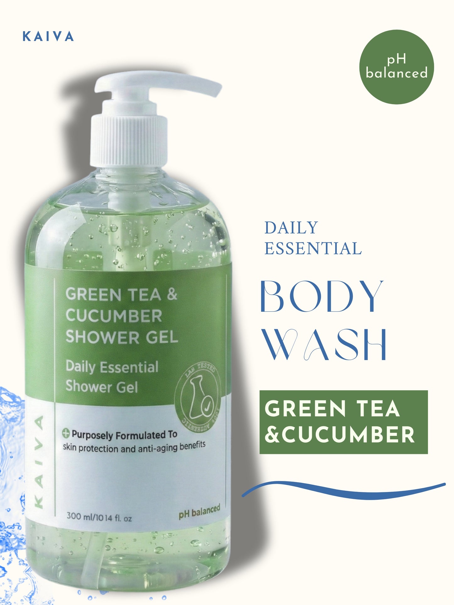 Green Tea & Cucumber Shower Gel | Sulfate & Paraben Free