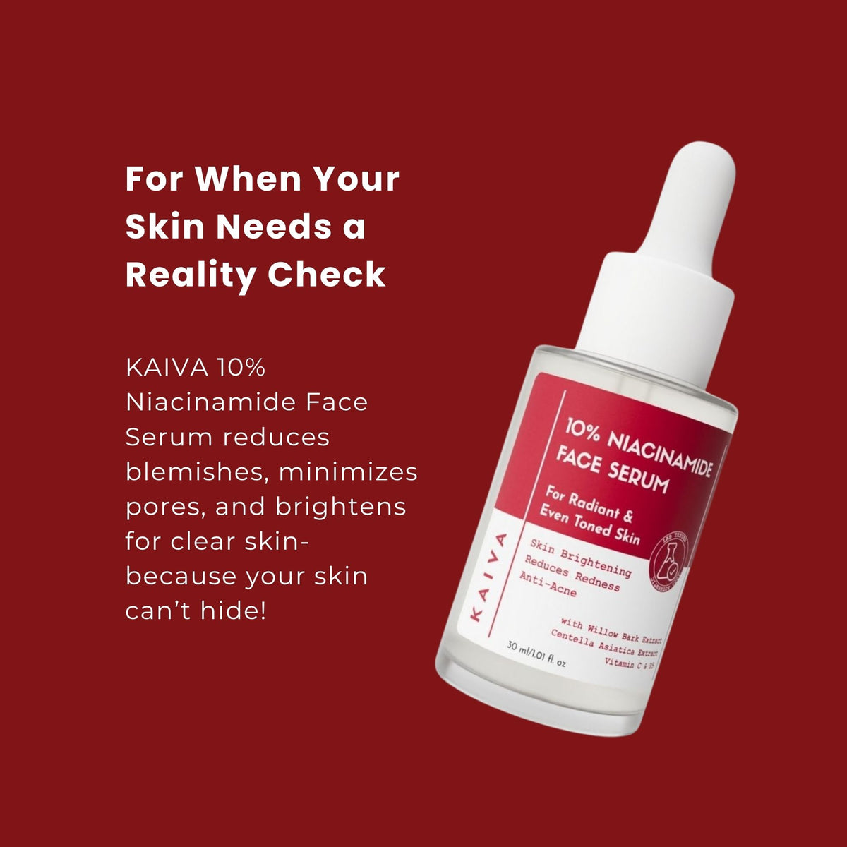 KAIVA 3% Niacinamide Face Cleanser & 10% Niacinamide Face Serum Combo