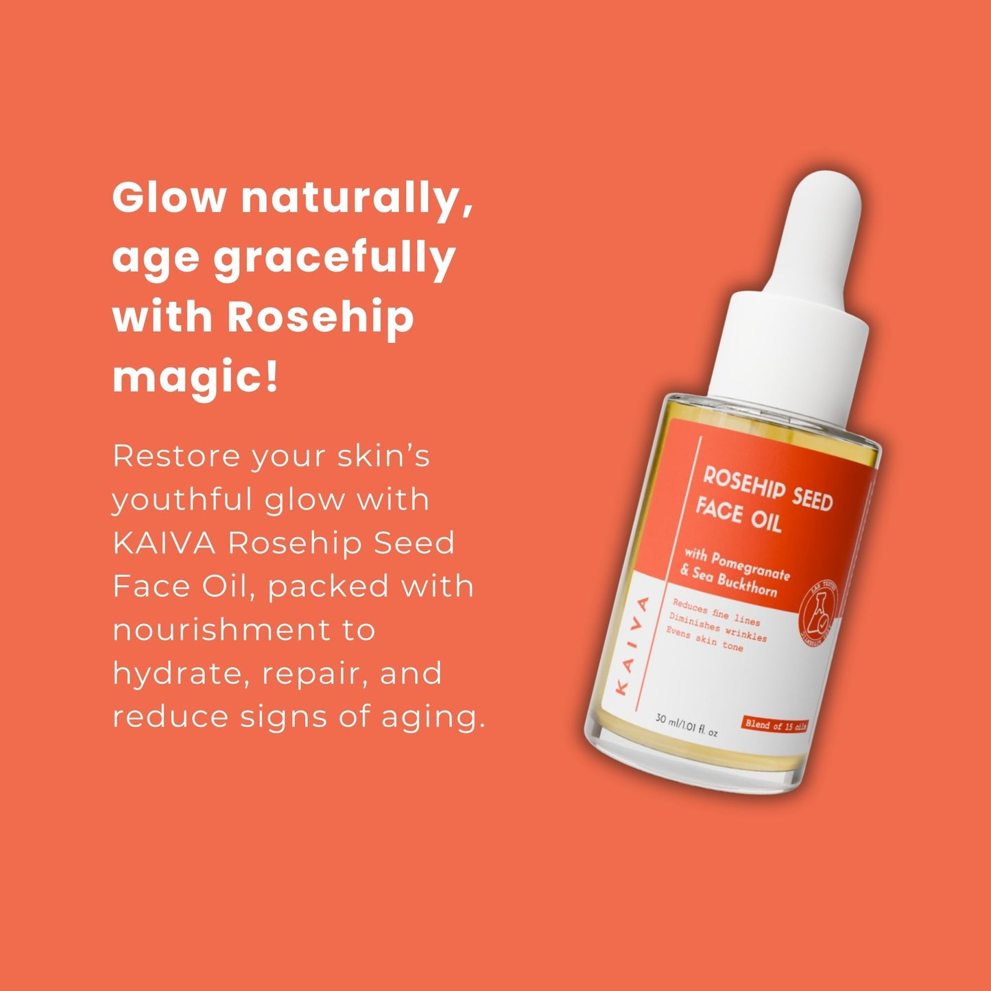 Rosehip Seed Face Oil for All Skin Types | Blend of 15 Oils | 30 ml