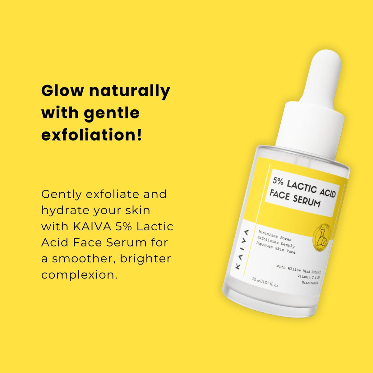 KAIVA 5% Lactic Acid Face Cleanser & 5% Lactic Acid Face Serum Combo