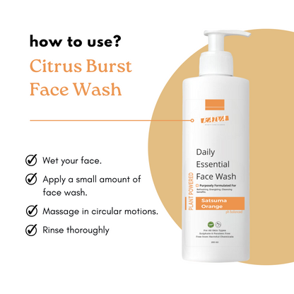 Citrus Burst – Satsuma Orange Face Wash – For Women & Men | Sulphates & Paraben Free – 200 ml