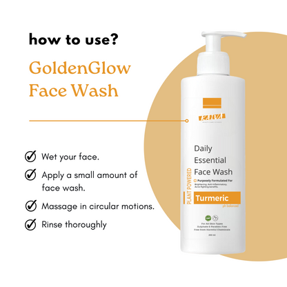 GoldenGlow Turmeric Face Wash – Natural Skincare  – For Women & Men | Sulphates & Paraben Free – 200 ml