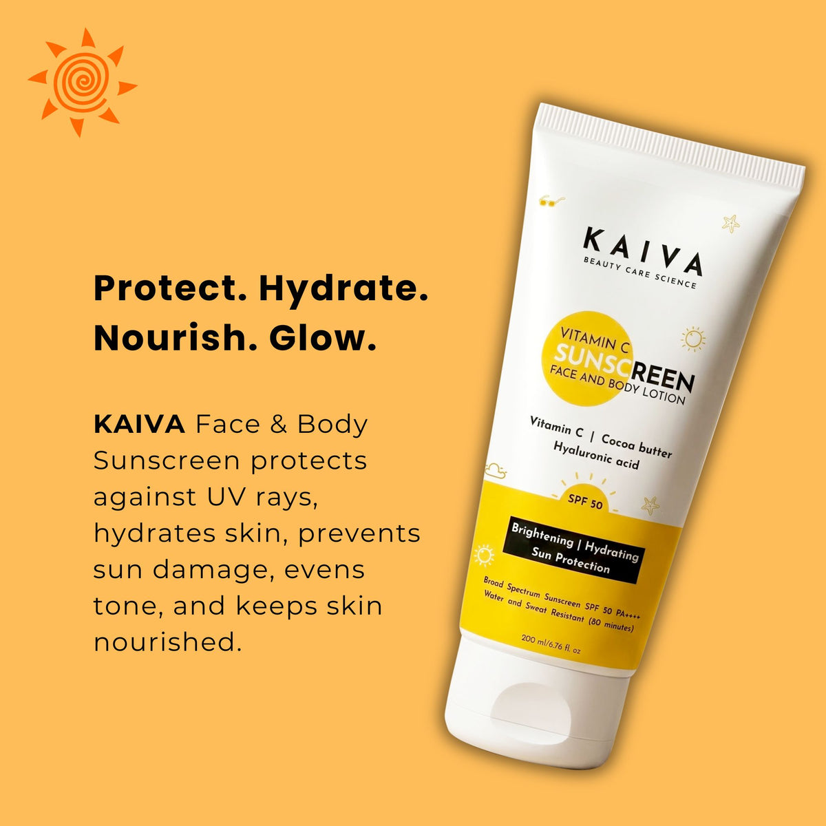 KAIVA Sunscreen SPF 50 PA++++ Ultra-Light sunscreen SPF50 | 200 ml