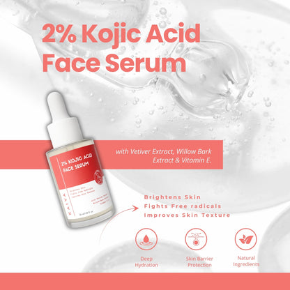 2% Kojic Acid Face Serum | with Vitamin C and German Chamomile | 30 ml