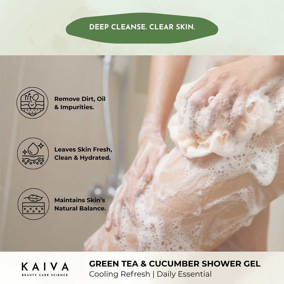 Green Tea & Cucumber Shower Gel | Sulfate & Paraben Free