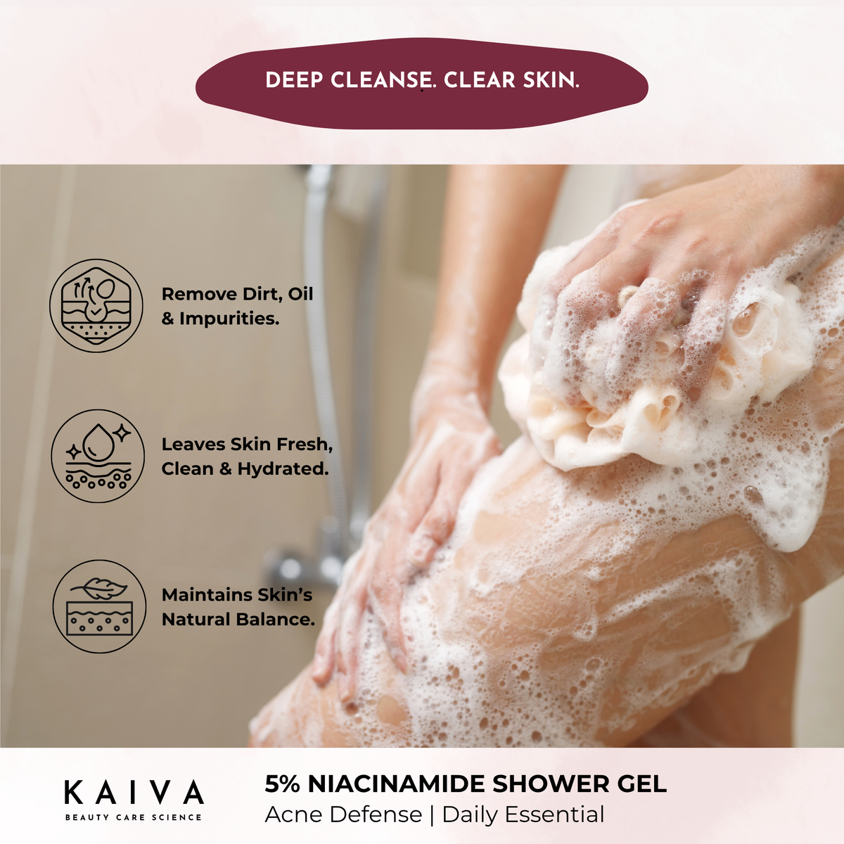 3% Niacinamide Shower Gel | Sulfate & Paraben Free