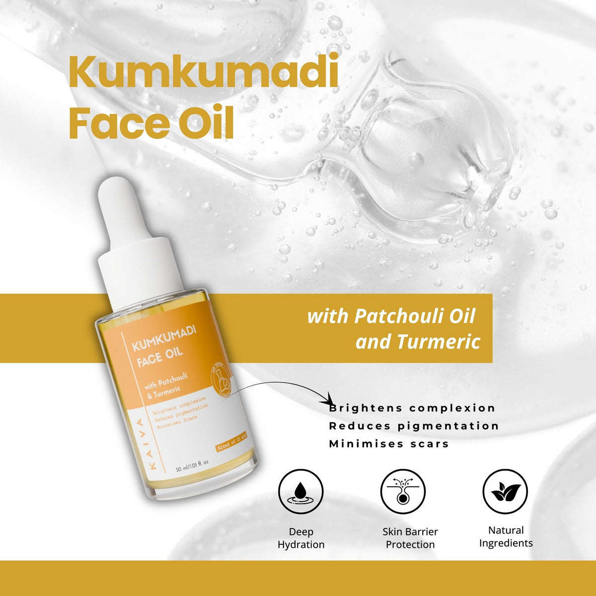 Kumkumadi Face Oil for All Skin Types | Blend of 15 Oils | 30 ml