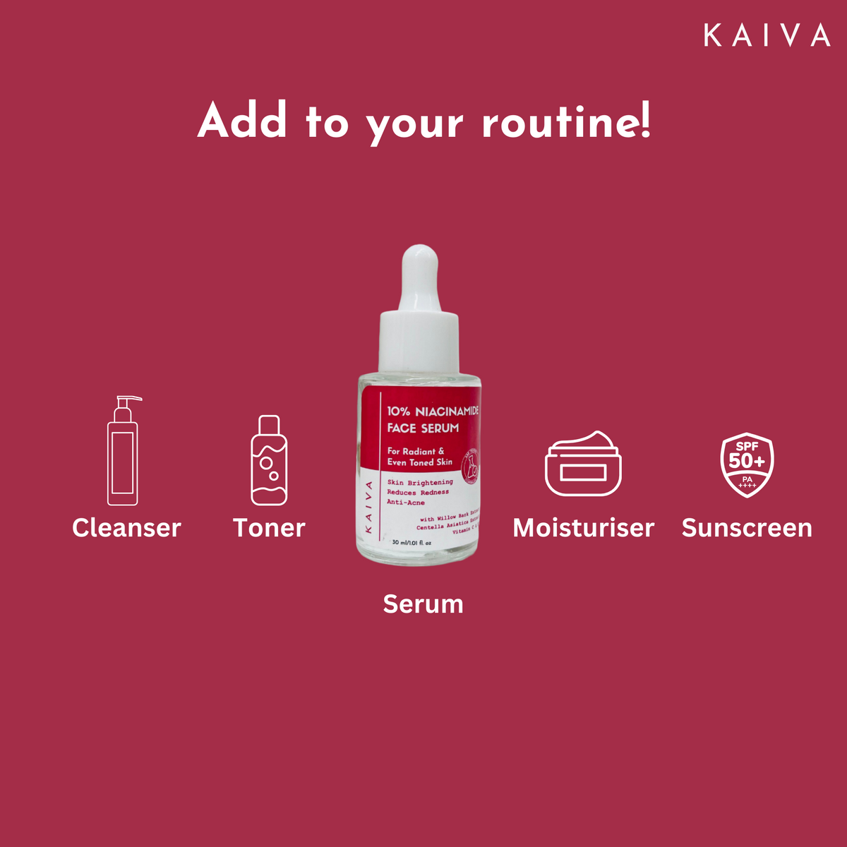 Red Vine Face Serum with Rice Water & Peptides