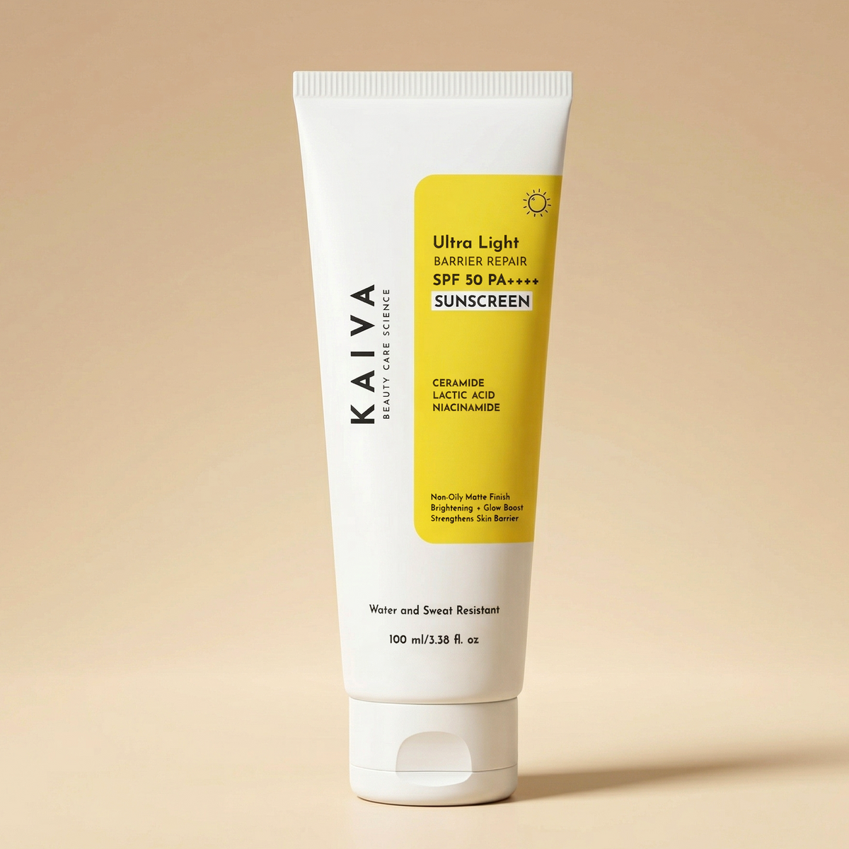 KAIVA KAIVA SPF50 PA++++ Ultra Light Sunscreen for Face | With Ceramide, Niacinamide, Lactic Acid