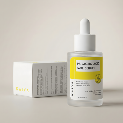 5% Lactic Acid Face Serum | AHA Exfoliant with Hyaluronic Acid | 30 ml
