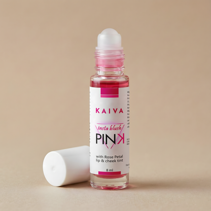 KAIVA Beetroot Roll-on Tint + Rose Pink Roll-on Tint | Water Based Cheeks Tint, Natural and Organic - 8 ml (Pack of 2)