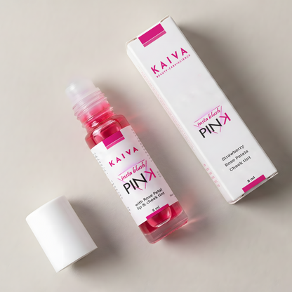 KAIVA Beetroot Roll-on Tint + Rose Pink Roll-on Tint | Water Based Cheeks Tint, Natural and Organic - 8 ml (Pack of 2)
