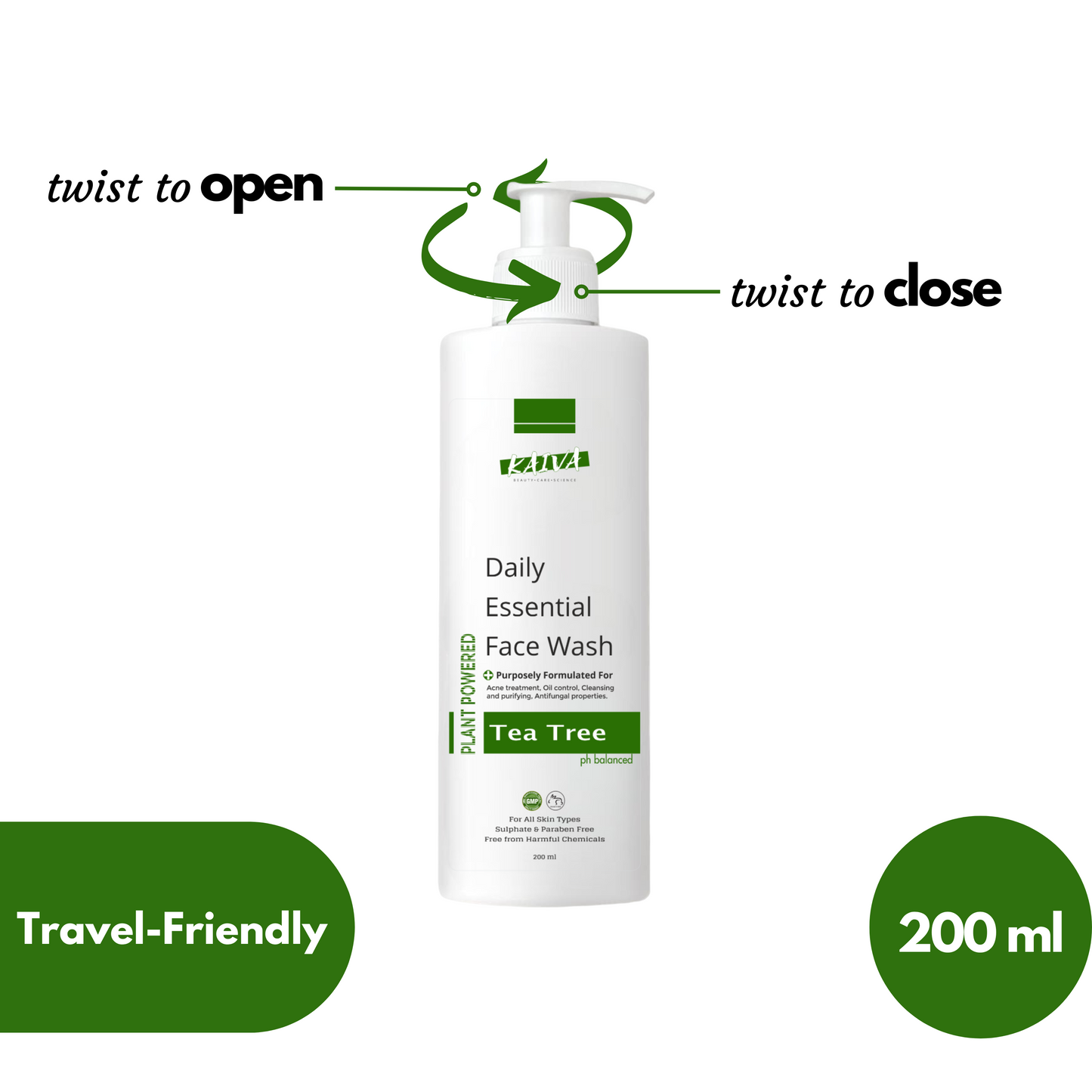 Tea Tree Face wash | Anti Aging, Clear Pores on Oily, Dry & Sensitive Skin with Organic & Natural Ingredients - 200 ml