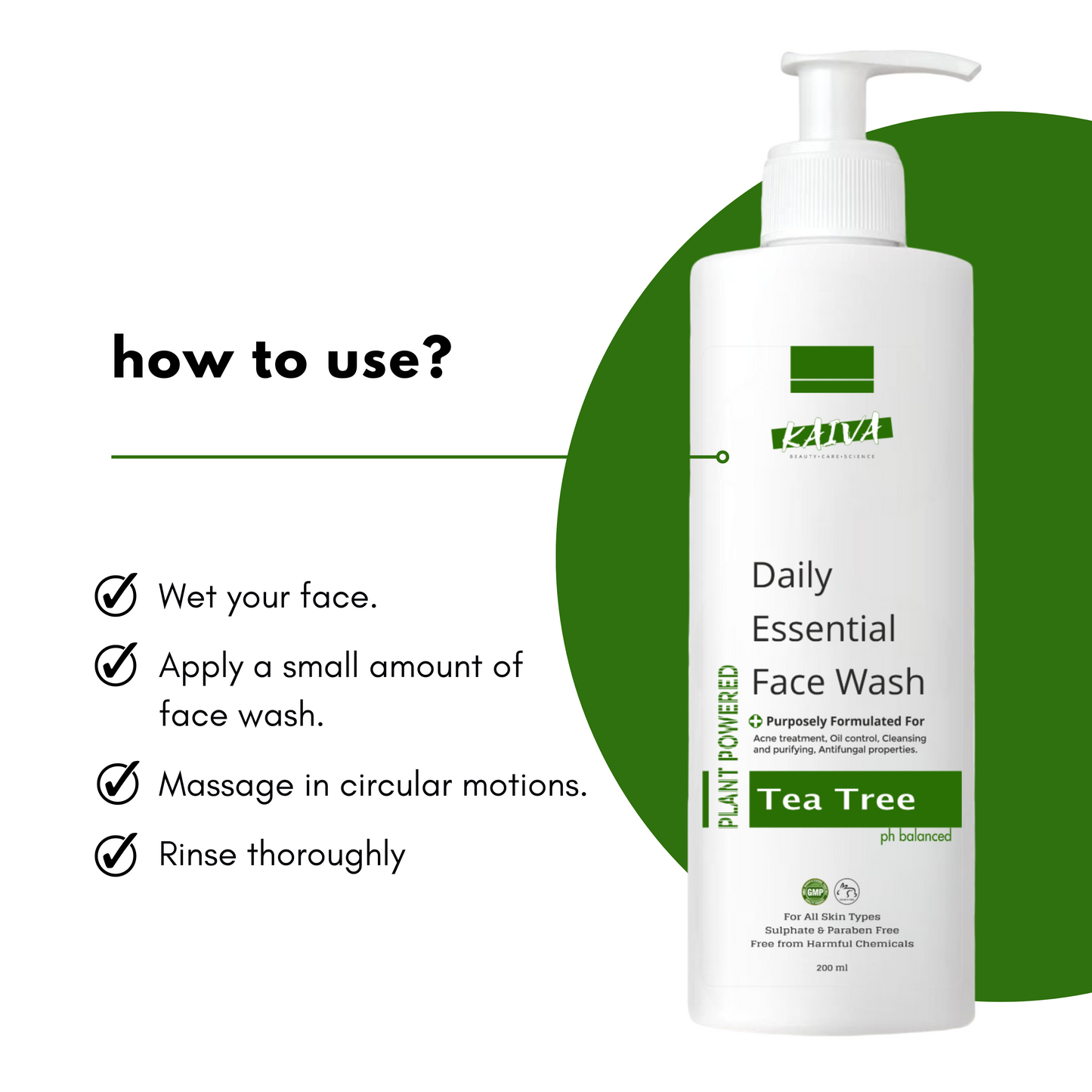 Tea Tree Face wash | Anti Aging, Clear Pores on Oily, Dry & Sensitive Skin with Organic & Natural Ingredients - 200 ml